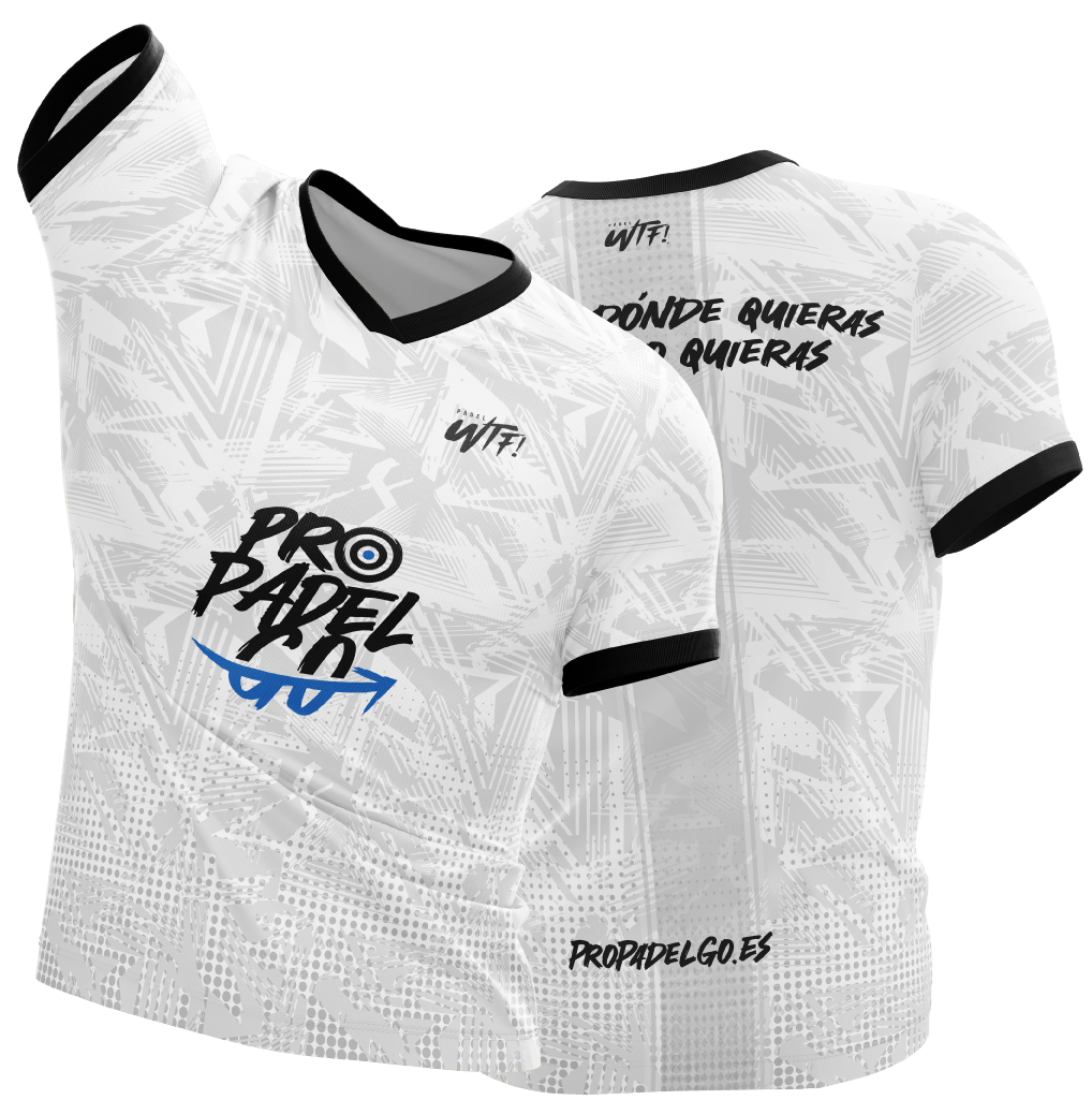 imagen camiseta blanca pro padel go wtf!