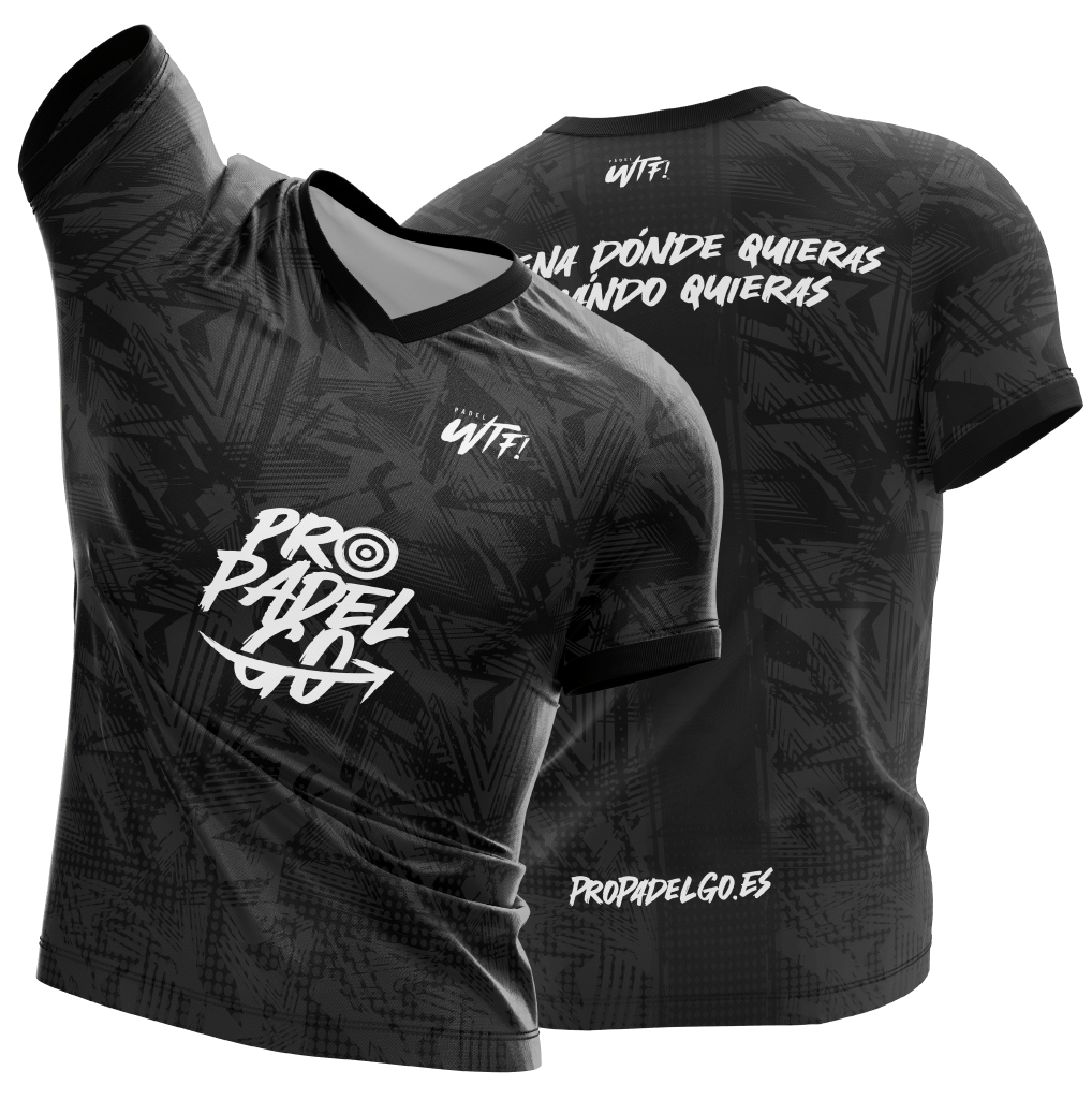 imagen camiseta negra pro padel go wtf!