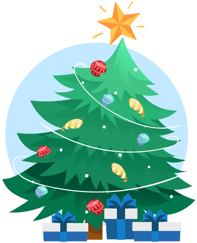 Árbol de navidad con regalos