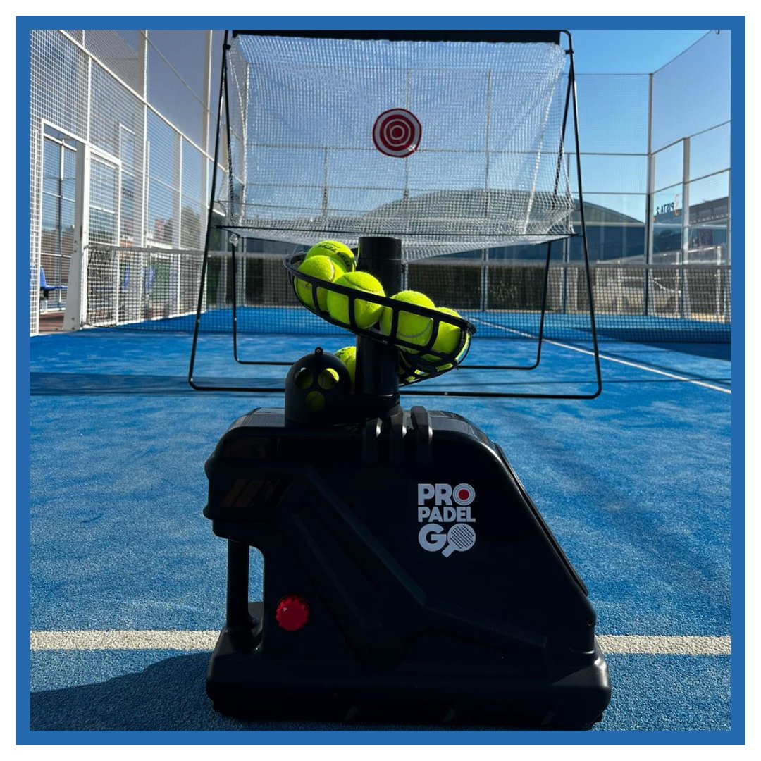 Pack máquina lanza pelotas más red de ciclo continuo